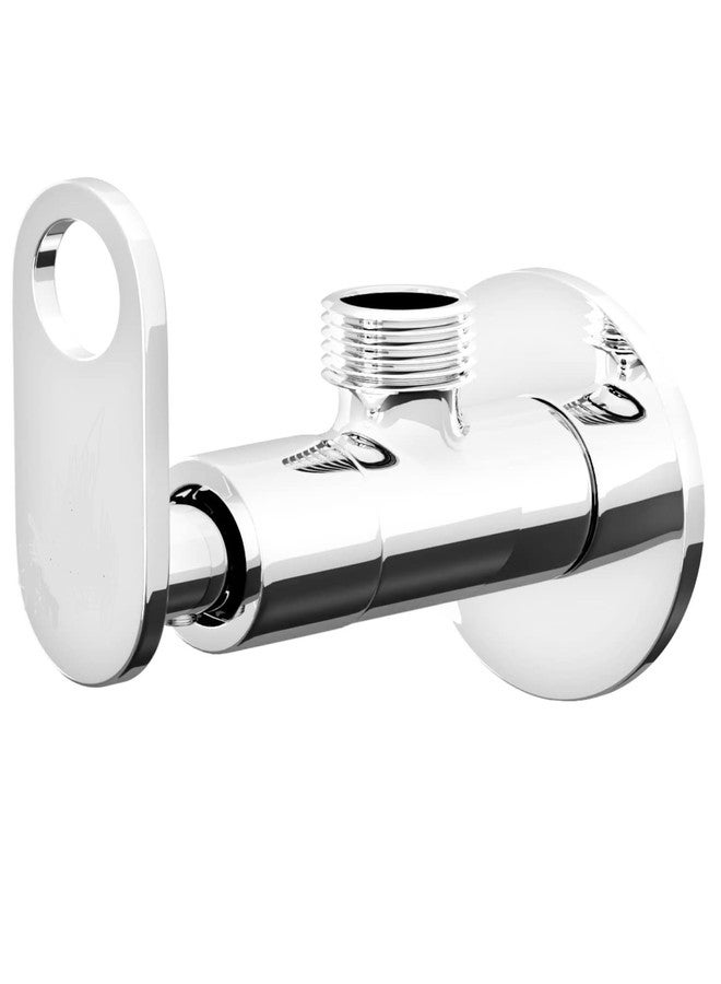 ENNIUS Angle Cocke for Bathroom - Ennius Brass Angle Valve With Wall Flange, Brass Disc Stop Cock for Bathroom Taps, Geyser and Wash Basin Connection with Chrome Finish (Pack of 1, Angle Valve Alive) - Image 1
